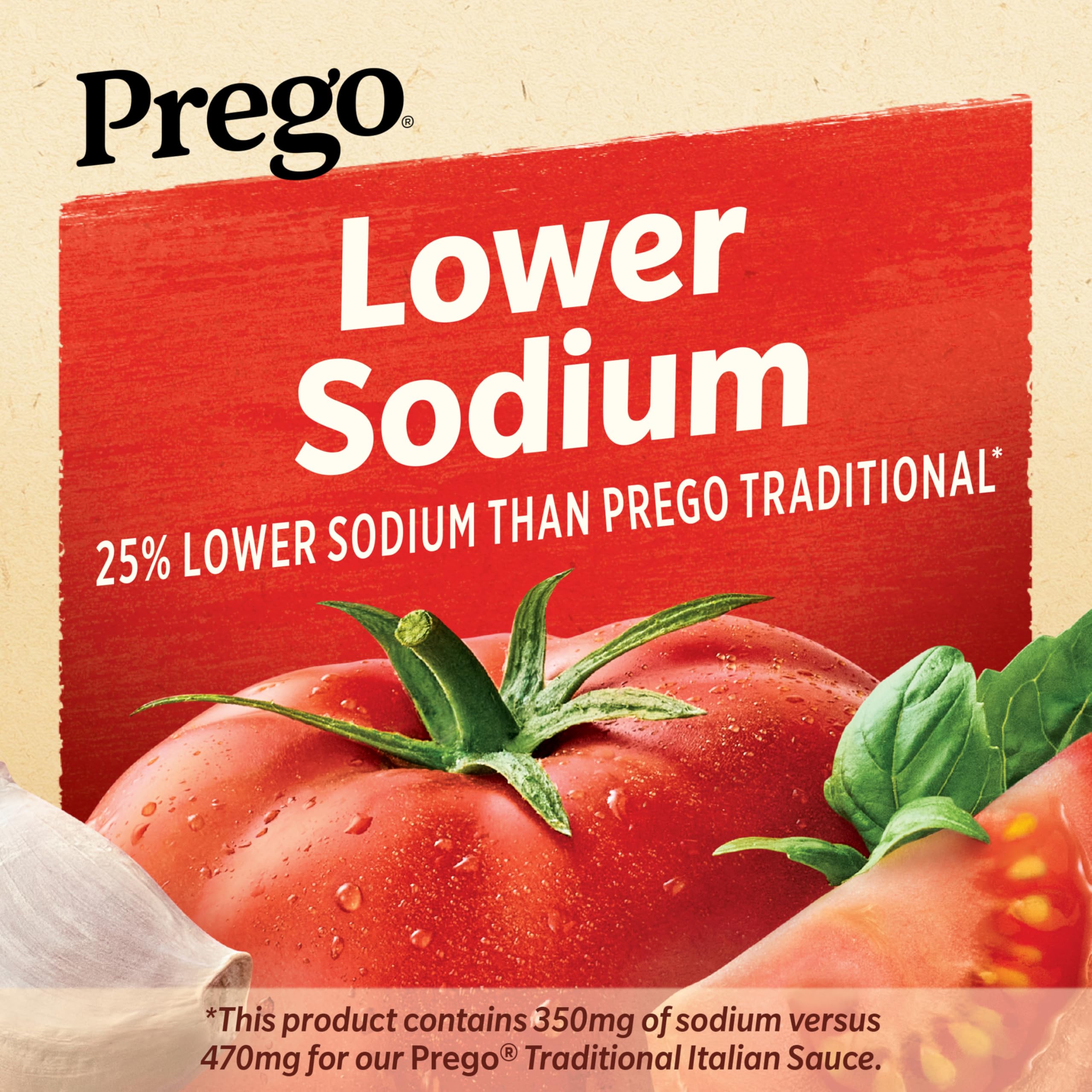 Prego jar on table beside a ready-to-serve pasta dish.
