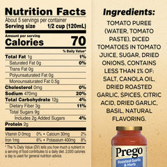 Prego sauce being poured over al dente pasta for easy dinner.