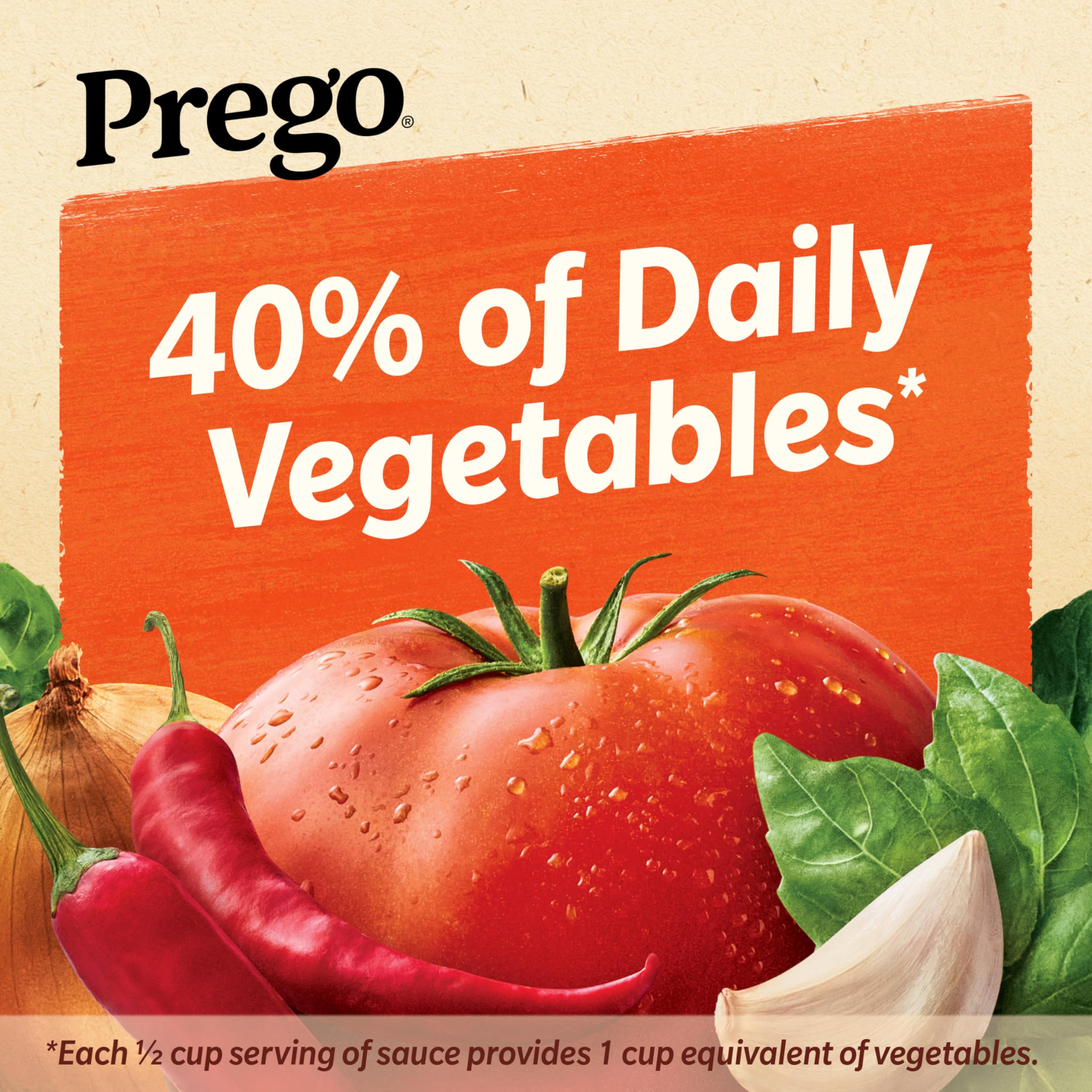 Prego Spicy Marinara close-up, rich tomato texture and spice