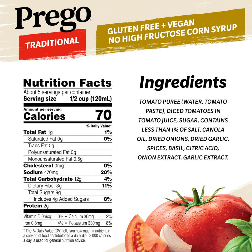 Close-up of Prego sauce showing thick, smooth texture for rich flavor.