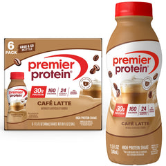 Premier Protein Café Latte bottle ready-to-drink for on-the-go energy.