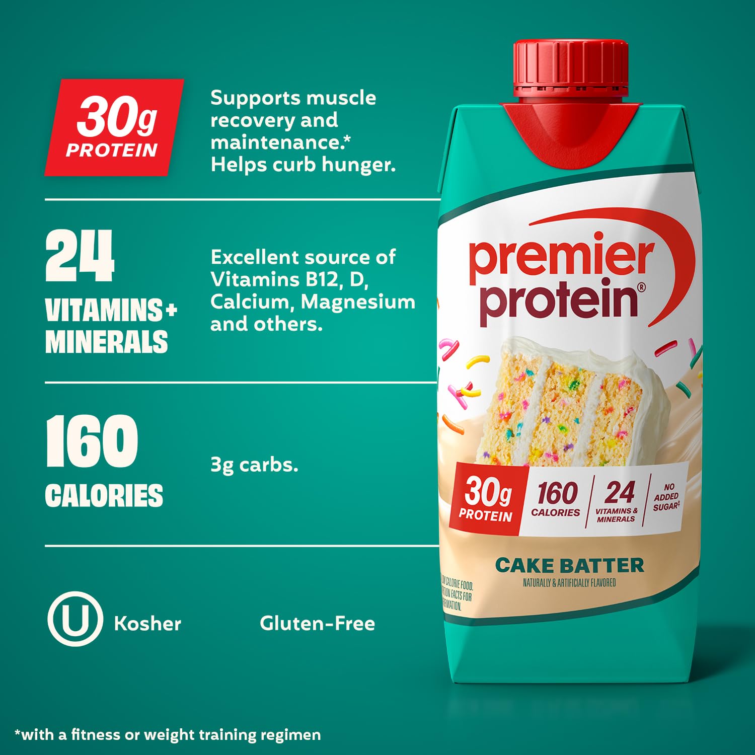 Premier Protein Cake Batter as a proffee base for caffeine boost.