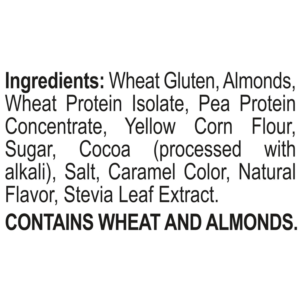 Close-up of chocolate flakes and almond slices in Premier Protein Cereal.