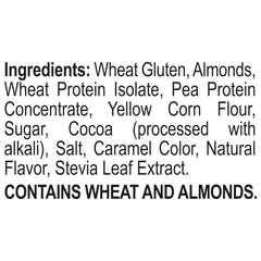 Close-up of chocolate flakes and almond slices in Premier Protein Cereal.