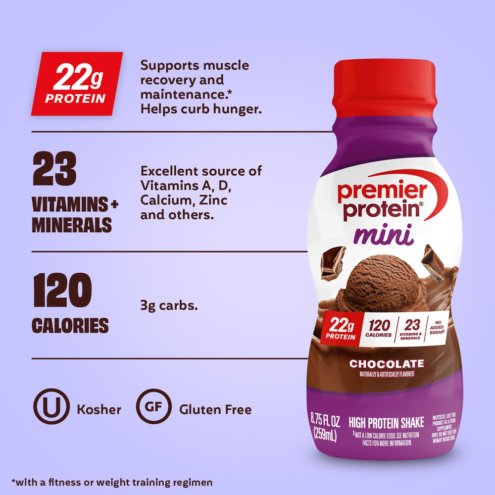 Premier Protein Minis nutrition panel emphasizing vitamins and minerals