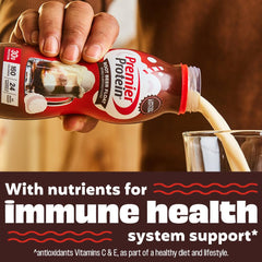 On-the-go breakfast with Premier Protein Root Beer Float.