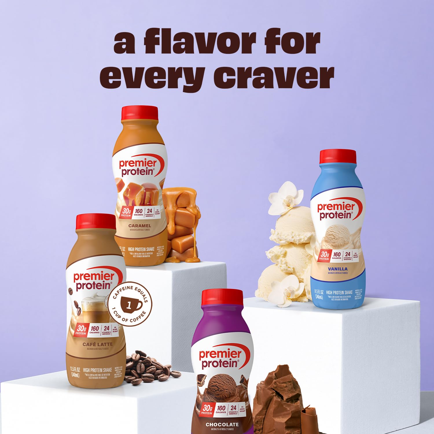 Premier Protein Shake assorted flavors bottle highlights variety and convenience