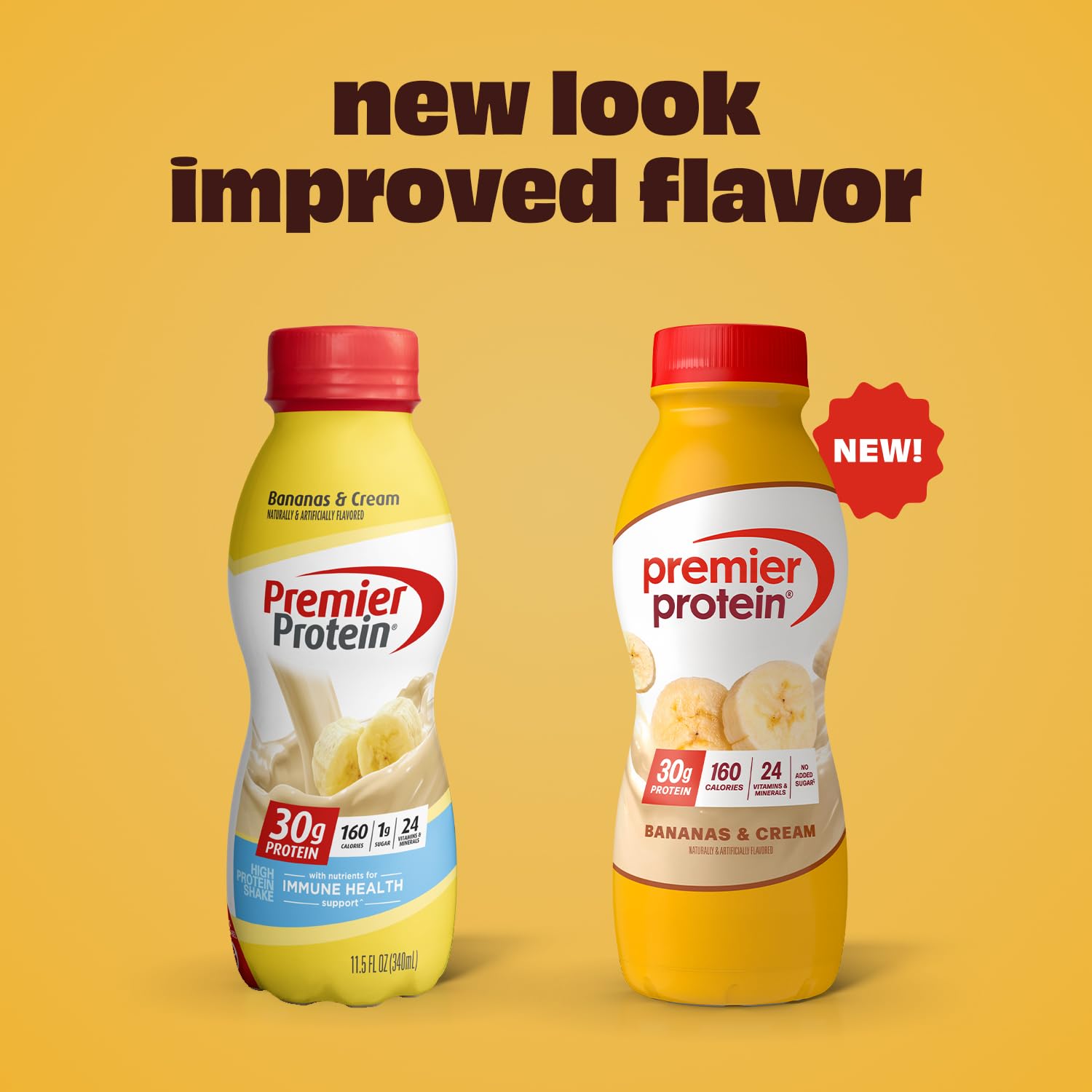 Premier Protein Shake Bananas and Cream being poured for a quick post-workout flavor
