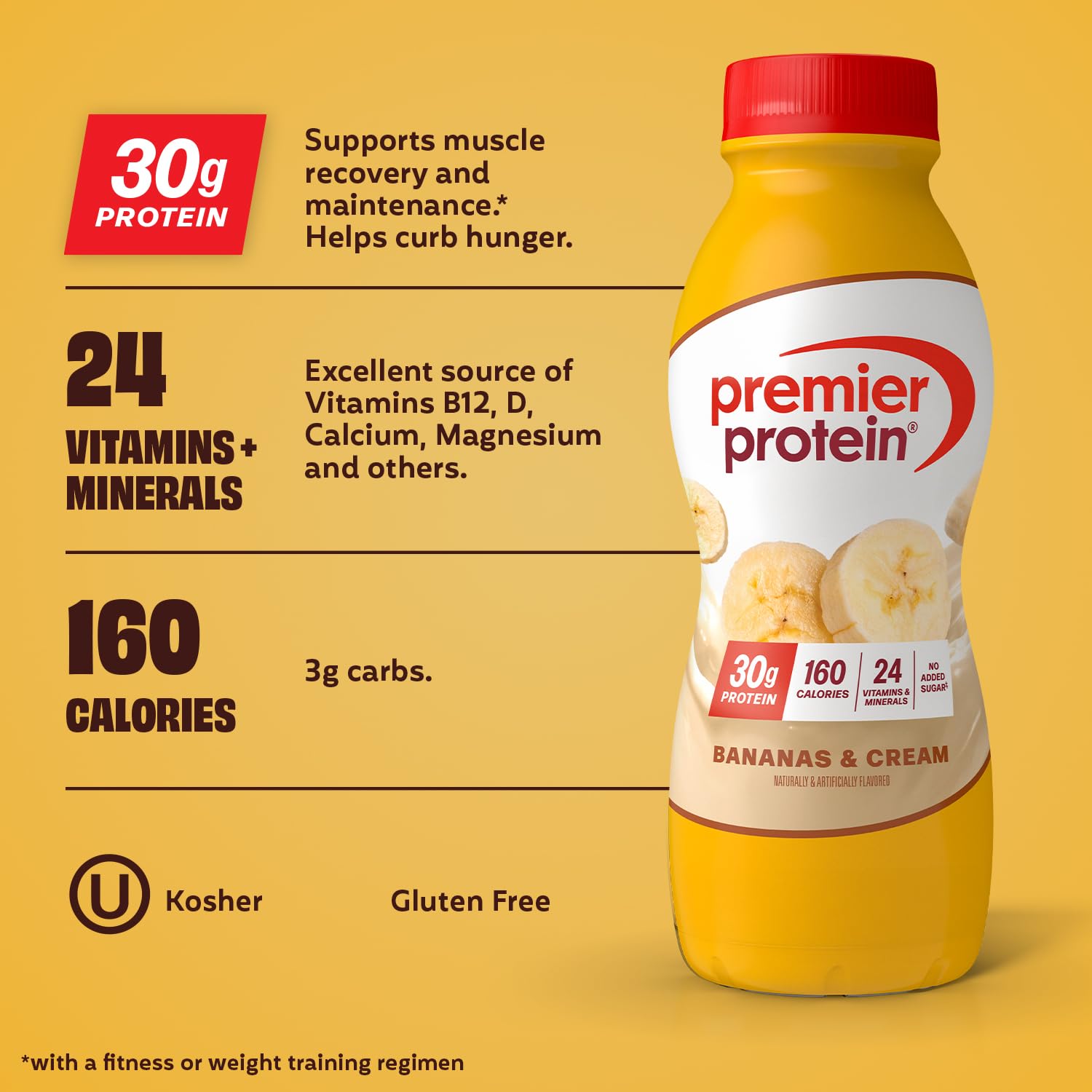 Premier Protein Shake Bananas and Cream smoothie base with extra protein