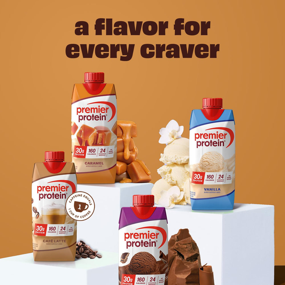 Premier Protein Caramel shake as a base for coffee proffee