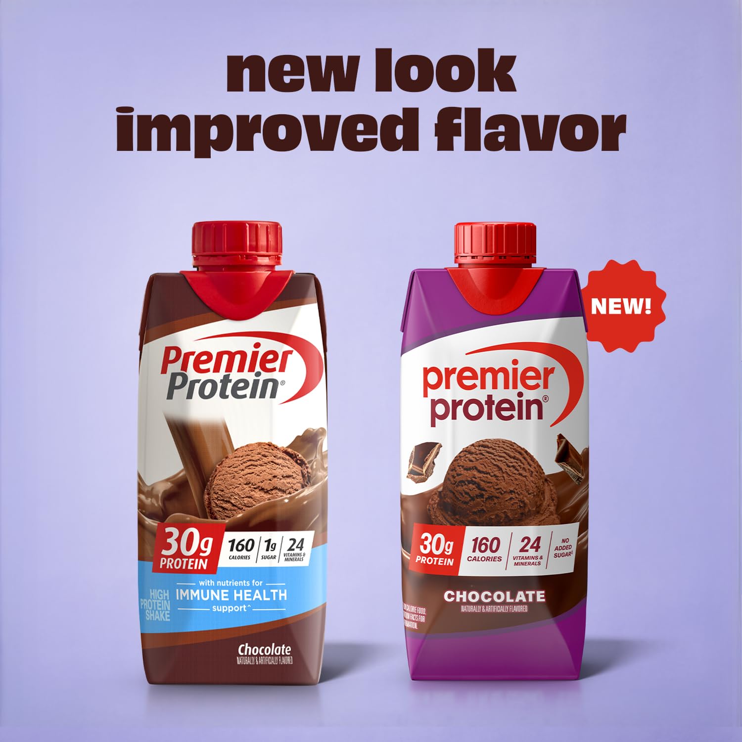 Premier Protein Chocolate Shake front label highlights 30g protein per serving.