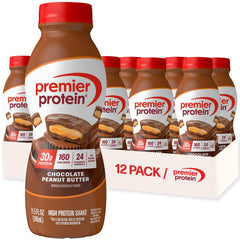 Premier Protein Shake Chocolate Peanut Butter bottle with 30g protein per serving.
