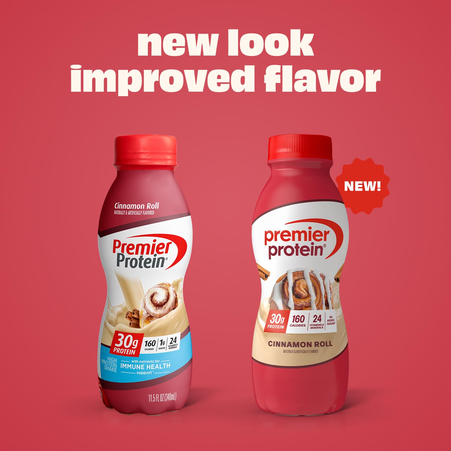 Premier Protein Shake Cinnamon Roll pour demonstrates convenient on-the-go nutrition.