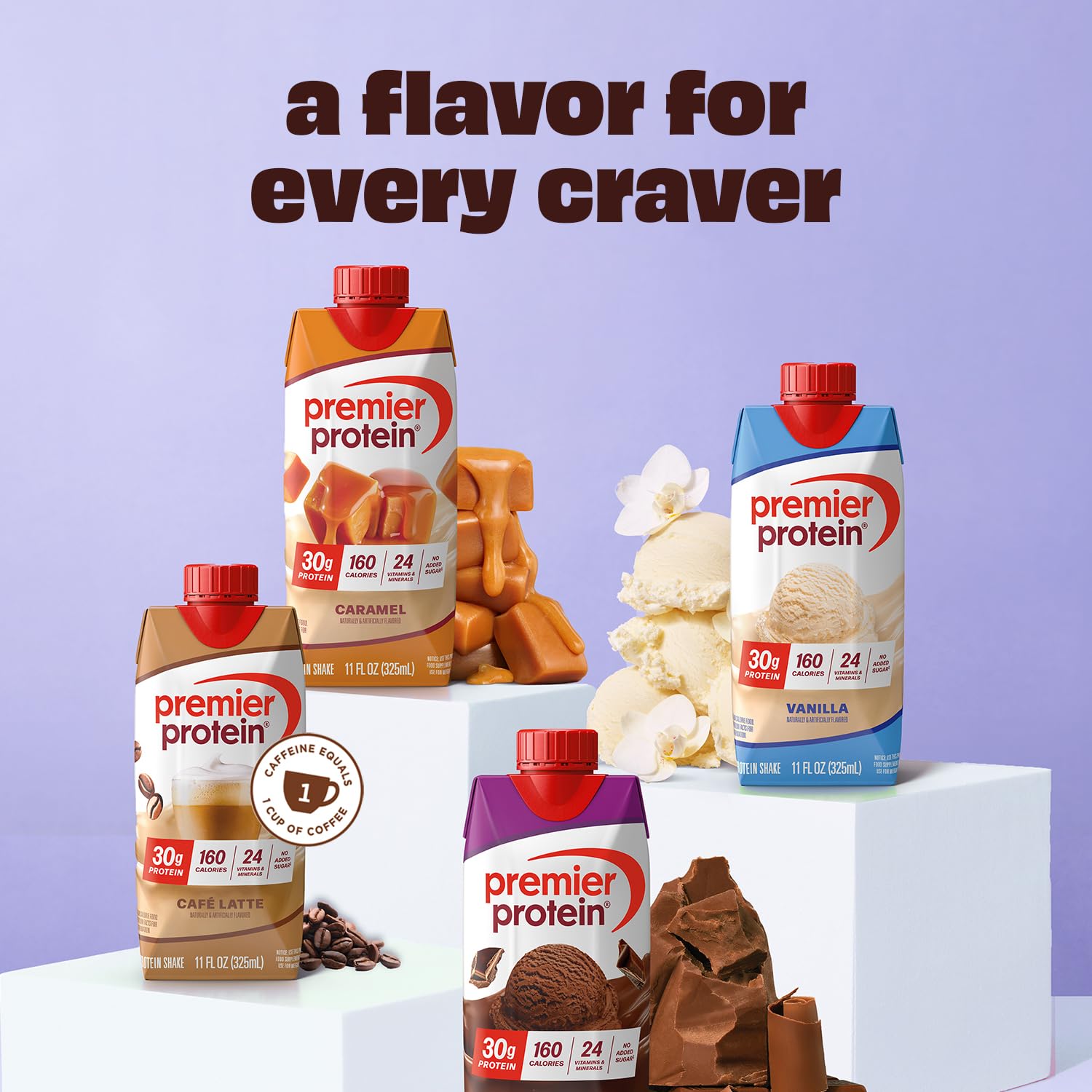 Premier Protein shake served in a glass, a satisfying snack or meal option.