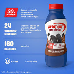 Nutrition panel on Premier Protein reveals 24 vitamins and minerals supporting daily wellness