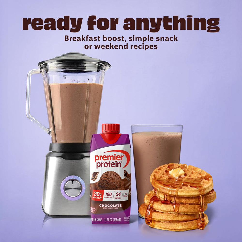 Premier Protein shake added to oats for a protein-rich breakfast.