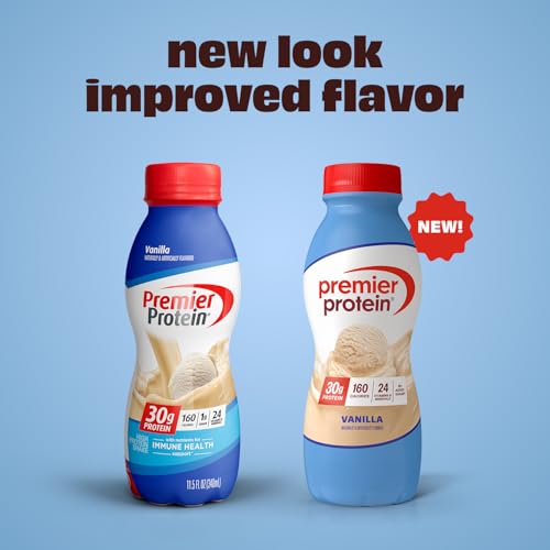 Premier Protein Vanilla Shake pour into glass for quick post-workout fueling.