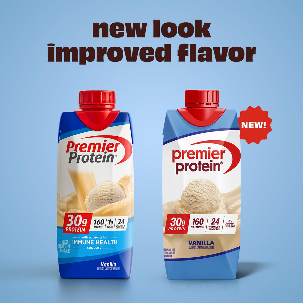 Premier Protein Shake Vanilla served in a cup after a morning workout