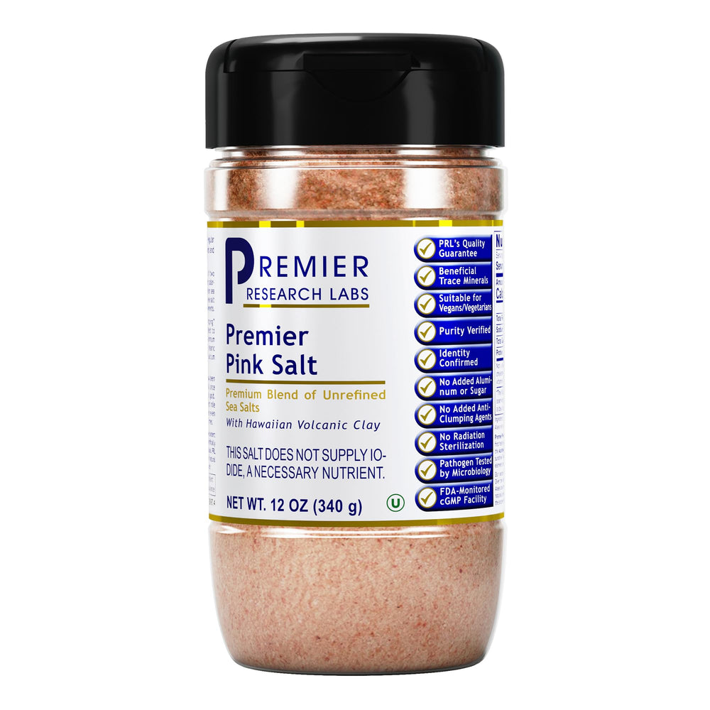 Premier Research Labs Pink Salt bottle for cooking and finishing with rich flavor