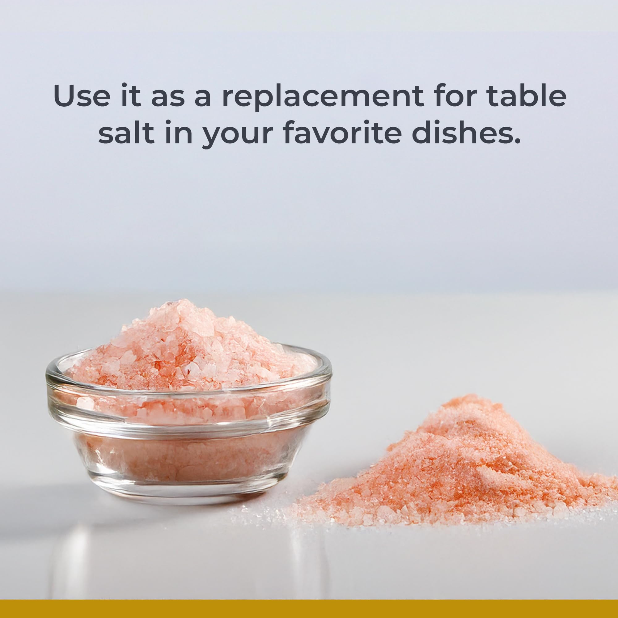 Premier Research Labs pink salt finishing touch on a plated dish