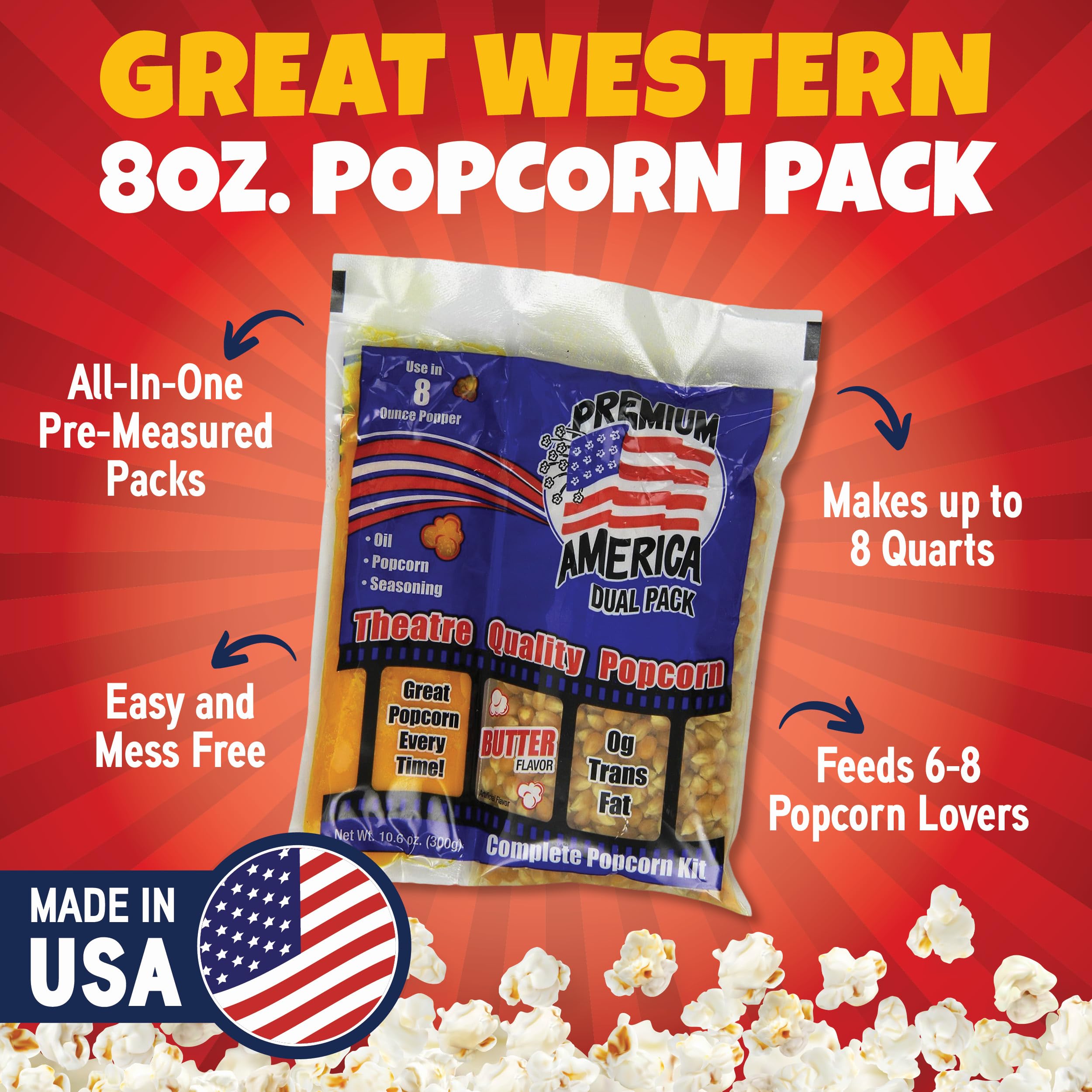 Premium America popcorn kit gift set ideal for gifting gatherings.