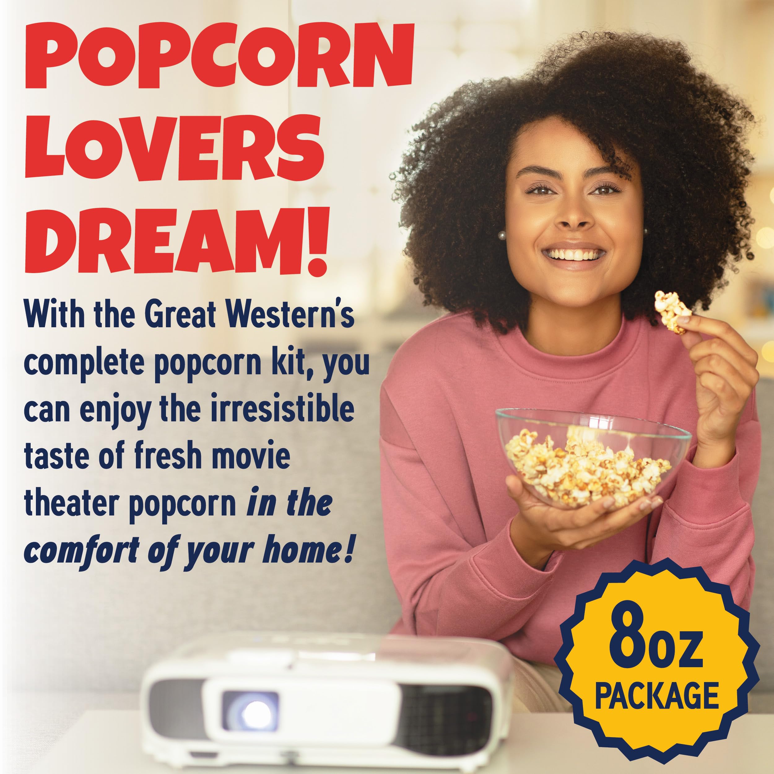 Premium America popcorn kit kernels showcase theater-style pop at home.