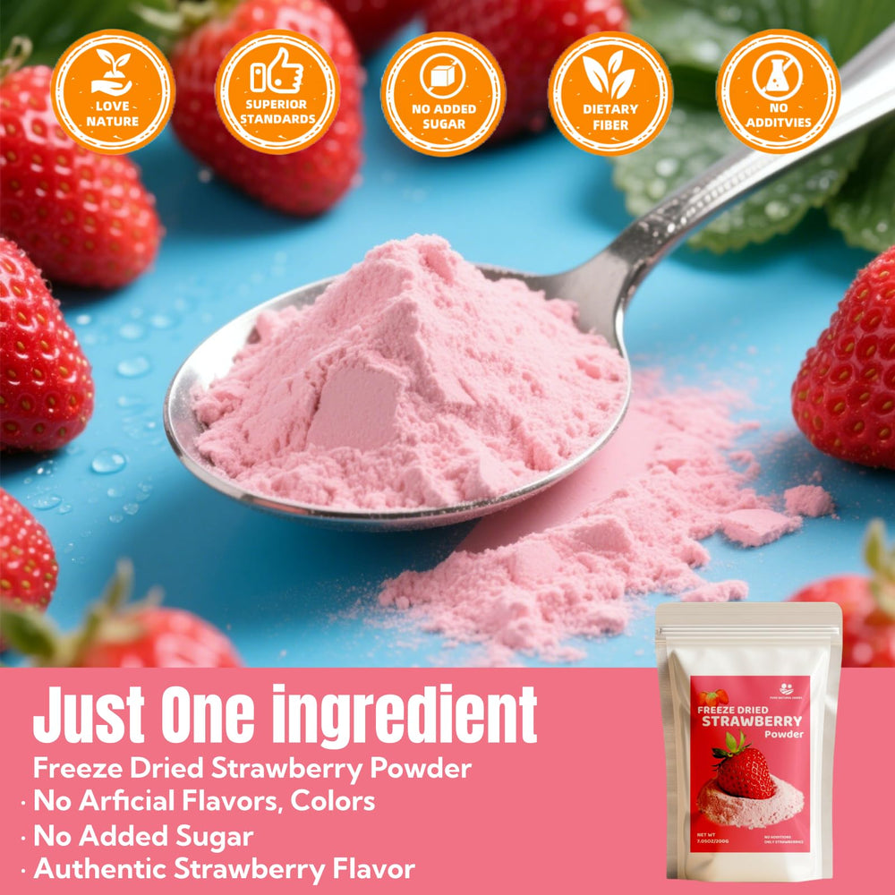 Baking batter tinted pink with Premium Freeze Dried Strawberry Powder and no added sugar.