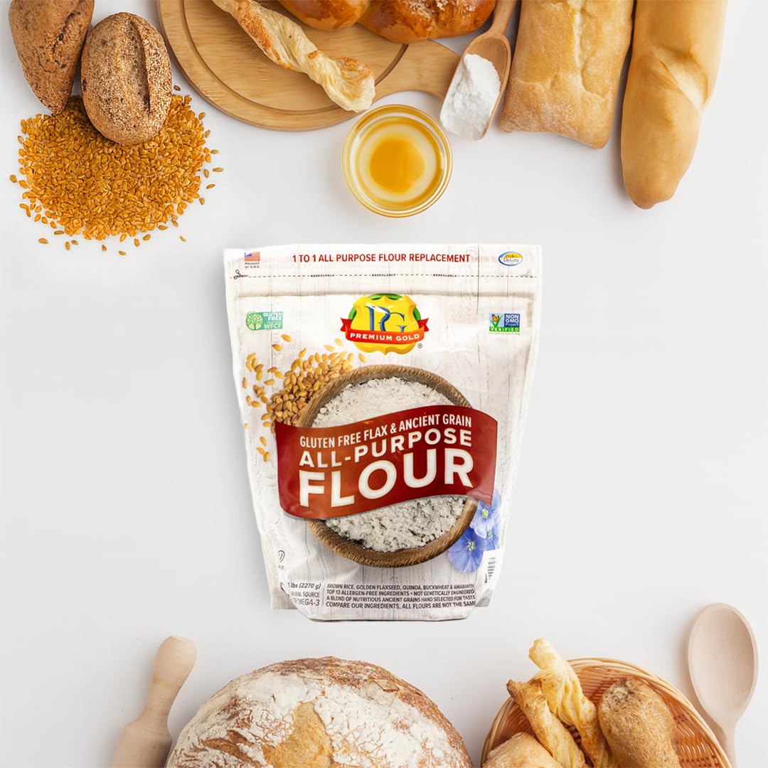 Premium Gold gluten free flour in a cozy kitchen setting