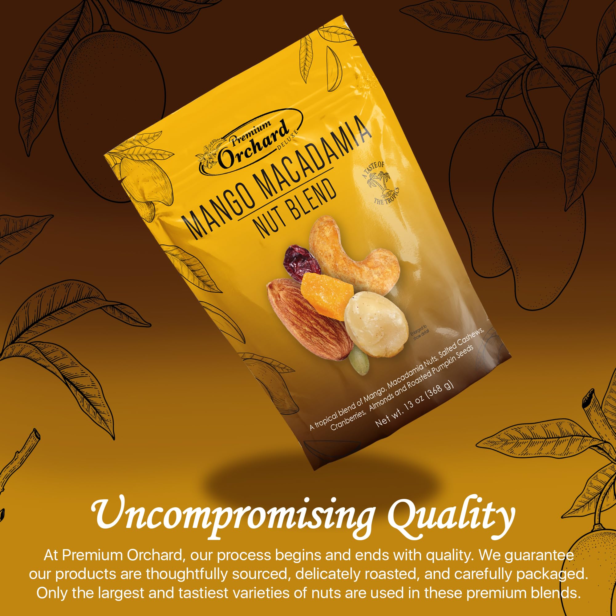 Premium Orchard Deluxe Mango Macadamia Nut Blend in use during a workout break.