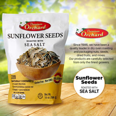 Premium Orchard dry-roasted sunflower seeds in oven scene with natural flavor
