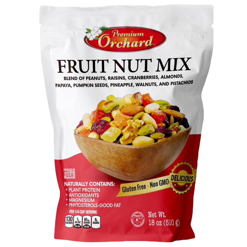 Premium Orchard fruit-nut mix trail-18oz bulk provides quick energy.