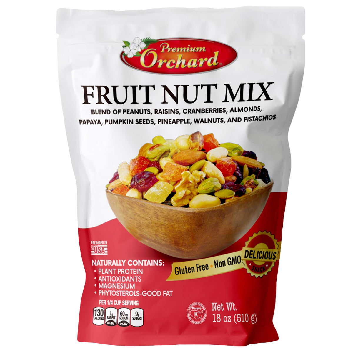 Premium Orchard fruit-nut mix trail-18oz bulk provides quick energy.