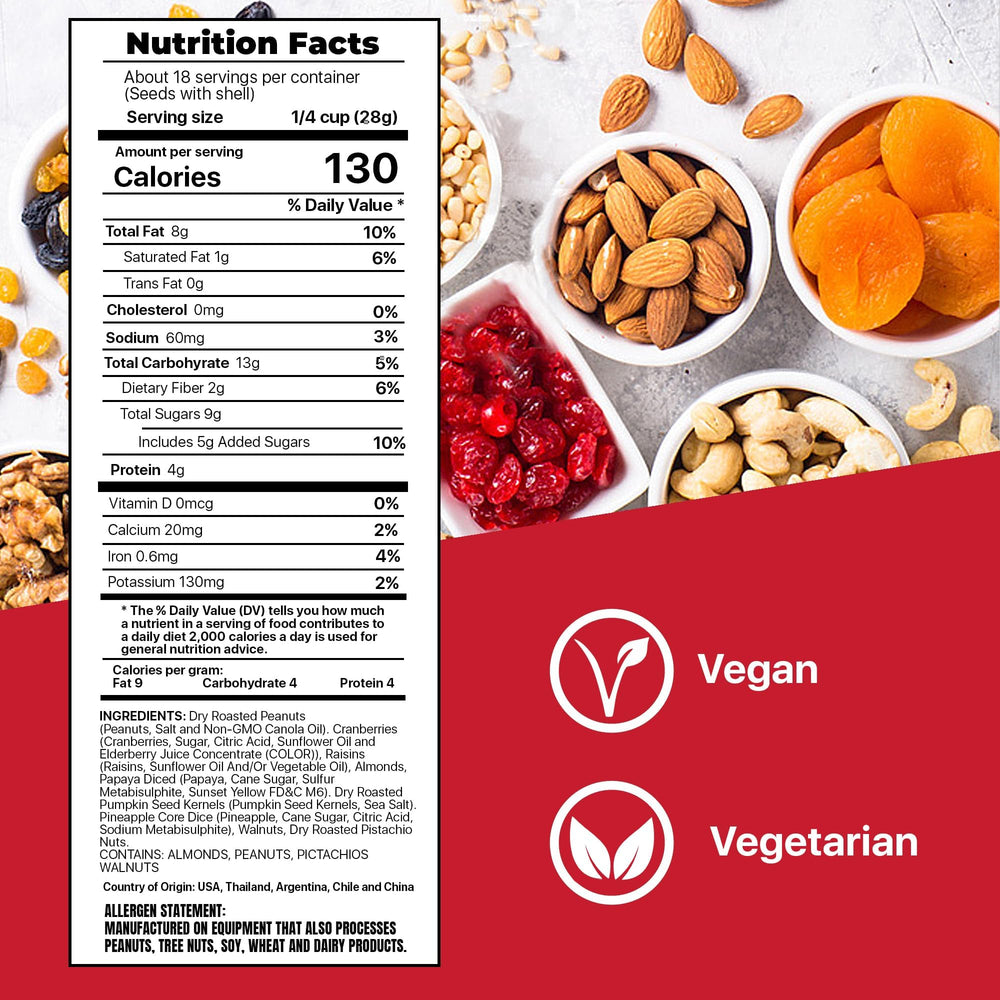 Close-up of Premium Orchard mixed nuts with a crunchy, lightly salted texture.
