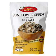 Premium Orchard mixed nuts and sunflower seeds in-shell, lightly salted, ideal for on-the-go snacking