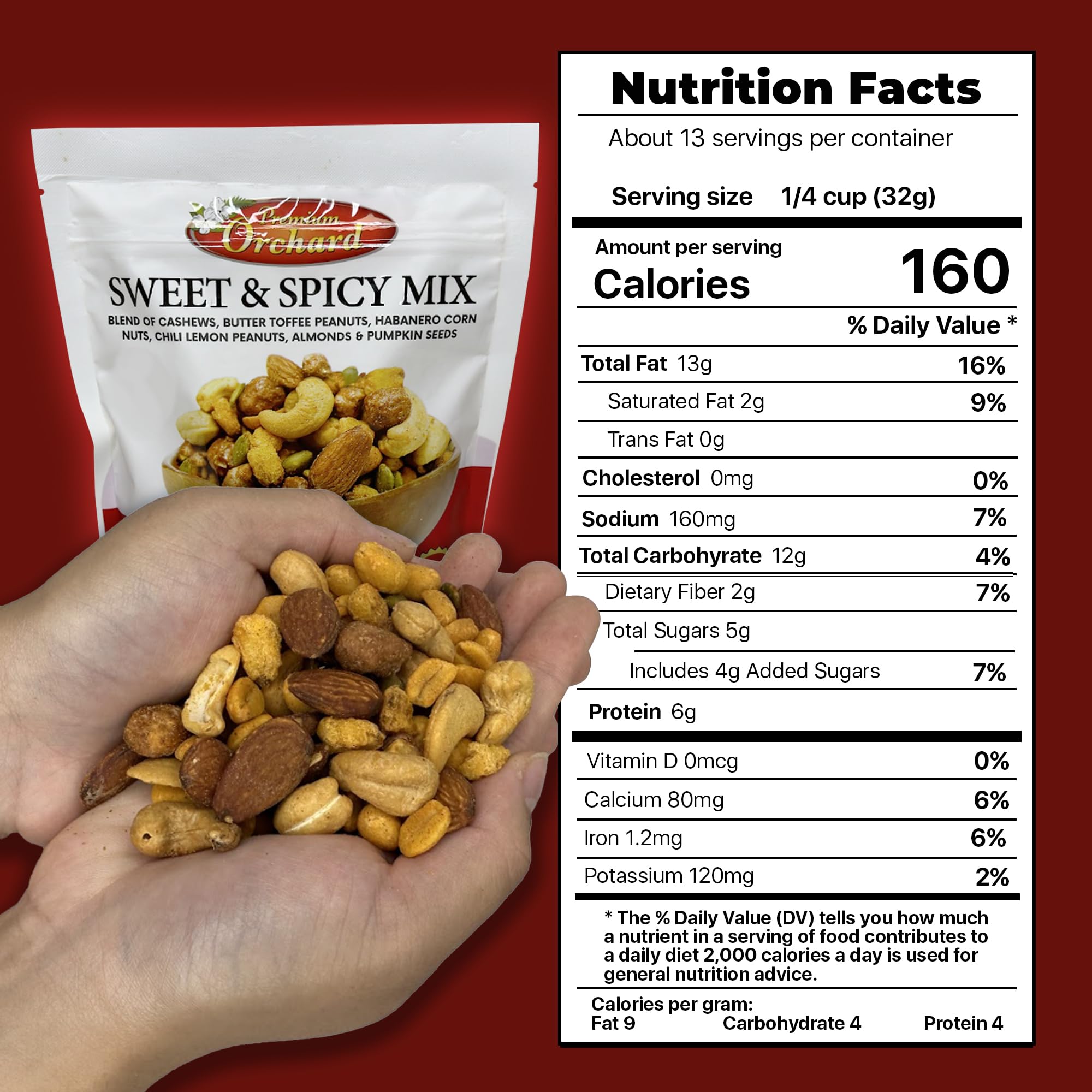 Premium Orchard mix ready-to-eat bag for travel snacking.