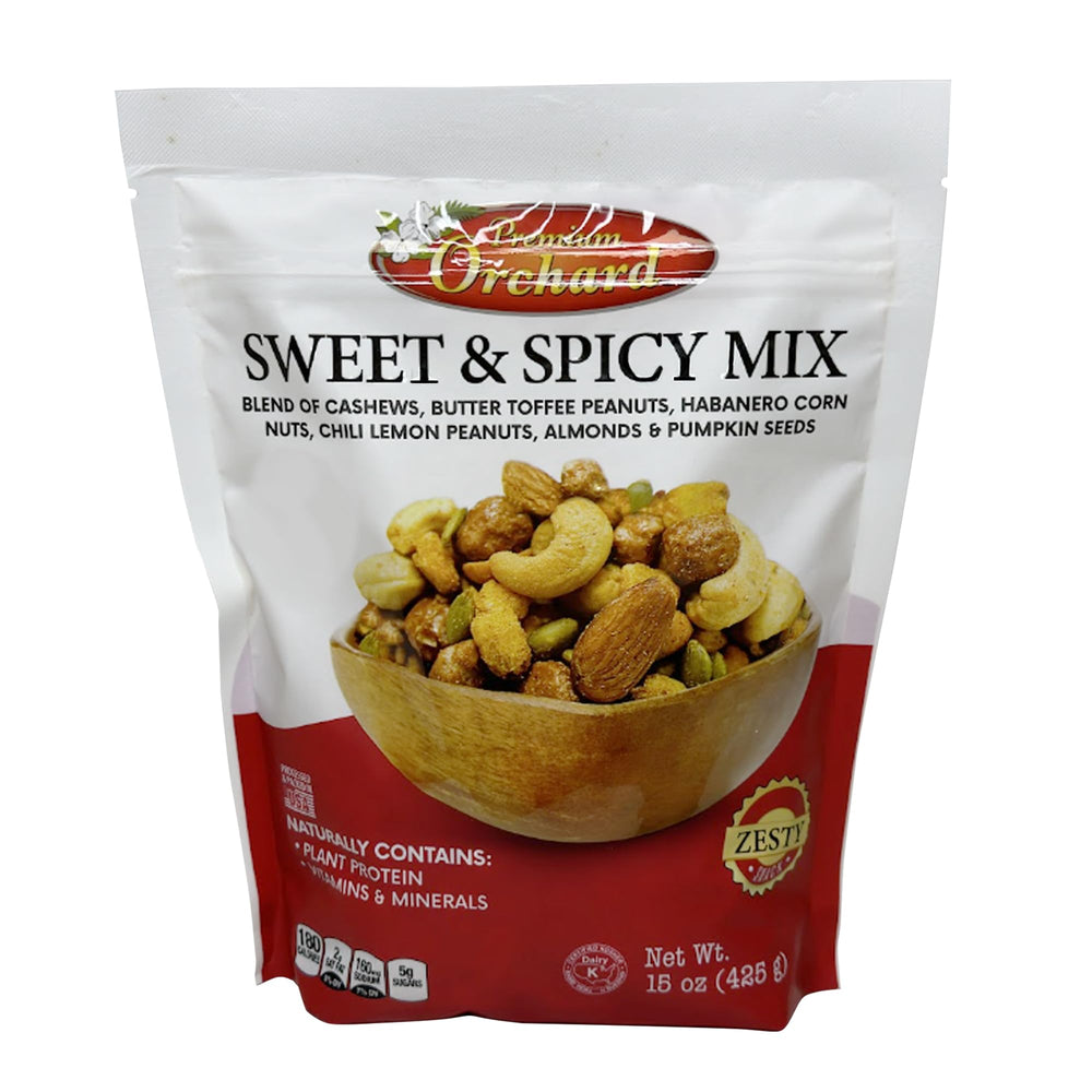 Premium Orchard Mixed Nuts in a bowl, flavorful snack with protein.