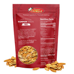 Premium Orchard dill pumpkin seeds close-up showing savory flavor.
