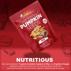 Premium Orchard salt and vinegar pumpkin seeds serve-ready bite.