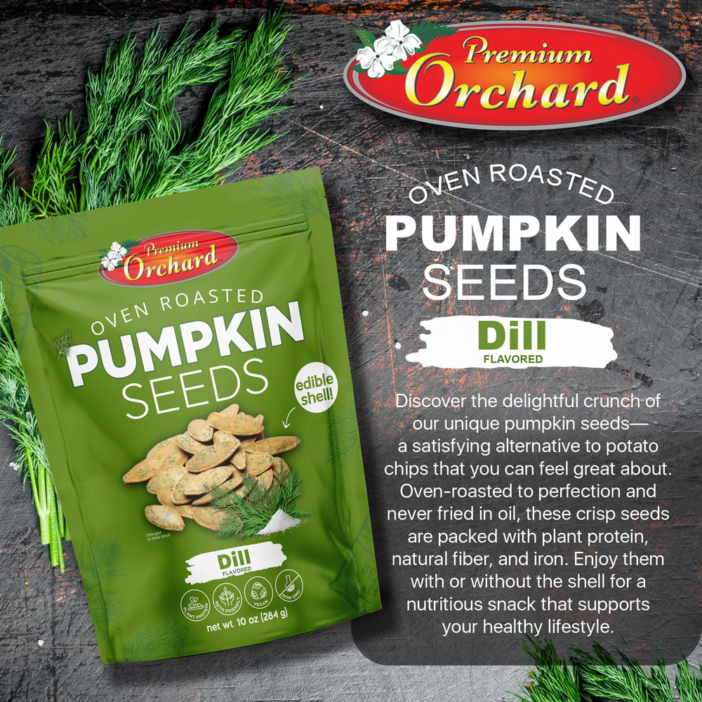 Premium Orchard Pmpkn Dill seeds bag ready for on-the-go snacking.