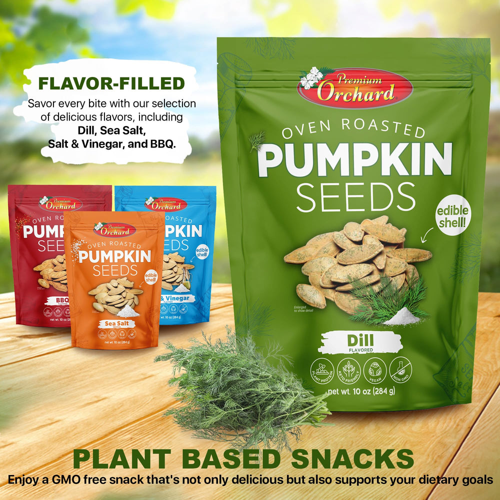 Premium Orchard Pmpkn Dill seeds resealable bag preserves freshness.