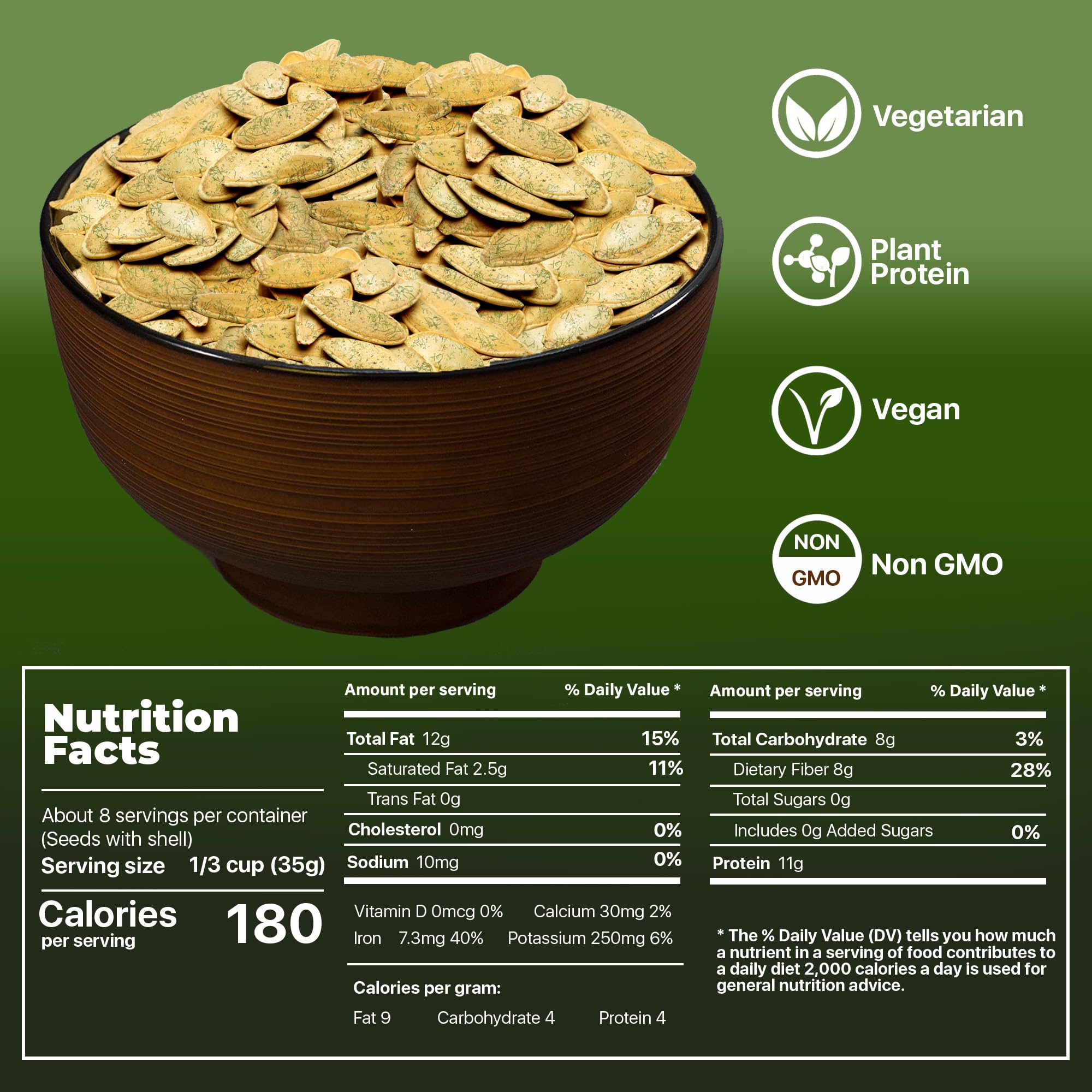 Premium Orchard Pmpkn Dill seeds versatile for salads, roasting, and dips.