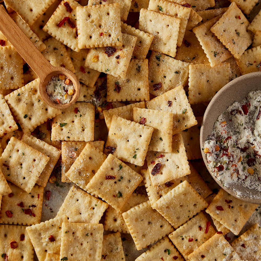 Premium Original Mini Saltine Crackers paired with soup for comfort