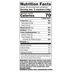 Close-up of Premium Saltine Crackers showing light, crispy texture