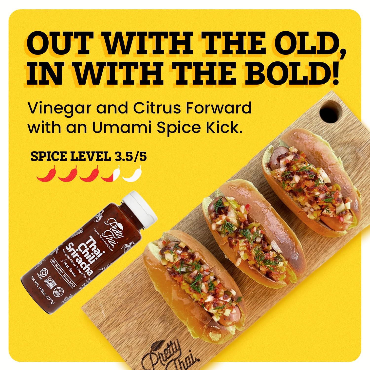 Pretty Thai Chili Sriracha dipping sauce elevates snacks with Thai heat.