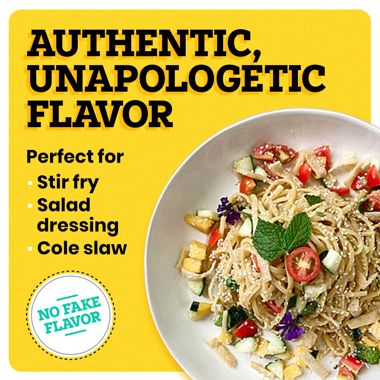 Pretty Thai Peanut Sauce noodle bowl ready for a flavor boost