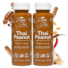 Pretty Thai peanut sauce pack-2-bottles for quick weeknight meals.