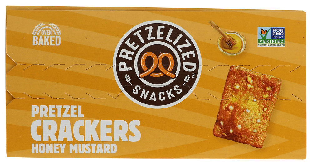 Ingredients shot highlights quality components in Pretzl Honey Mustard crackers.