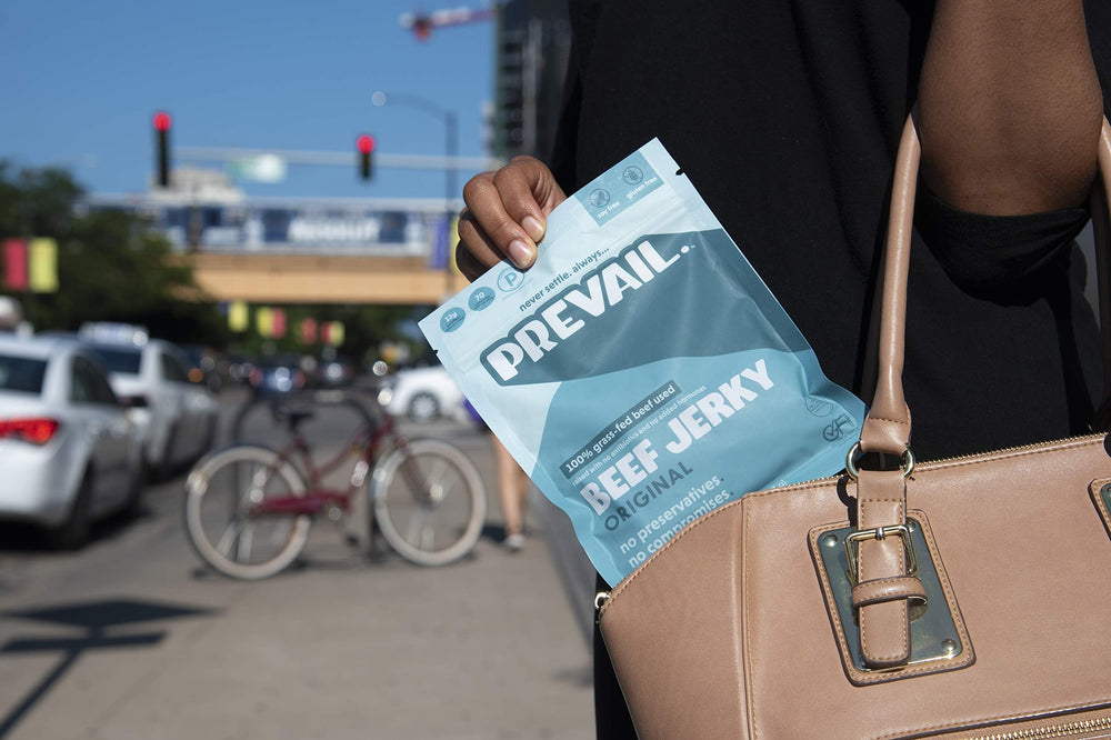 Prevail Jerky on-snack-platter suggests sharing or fueling between activities.