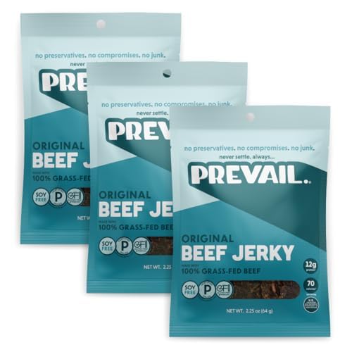 Prevail Original Beef Jerky pack-shot showing convenient protein snack.