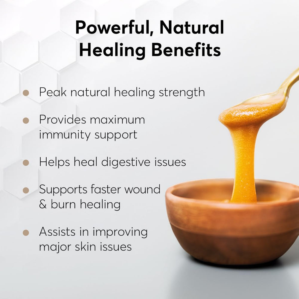 P.R.I Manuka honey bottle on kitchen counter conveys premium, unpasteurized quality.